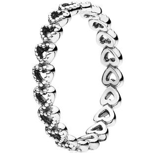 Pandora潘多拉心心相连戒指爱心设计浪漫情侣时尚精致