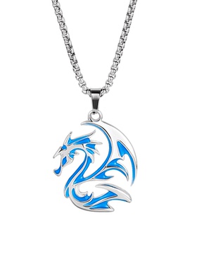 甲辰龙年龙纹项链男潮小众复古发光吊坠高级感痞帅嘻哈个性毛衣链