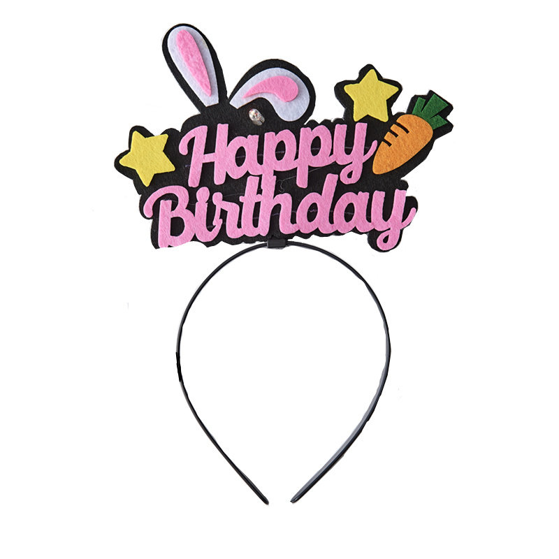 网红款小仙女兔子胡萝卜生日帽