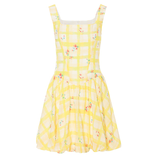 sincethen黄色连衣裙法式短款吊带裙度假穿搭短裙小个子裙子女夏