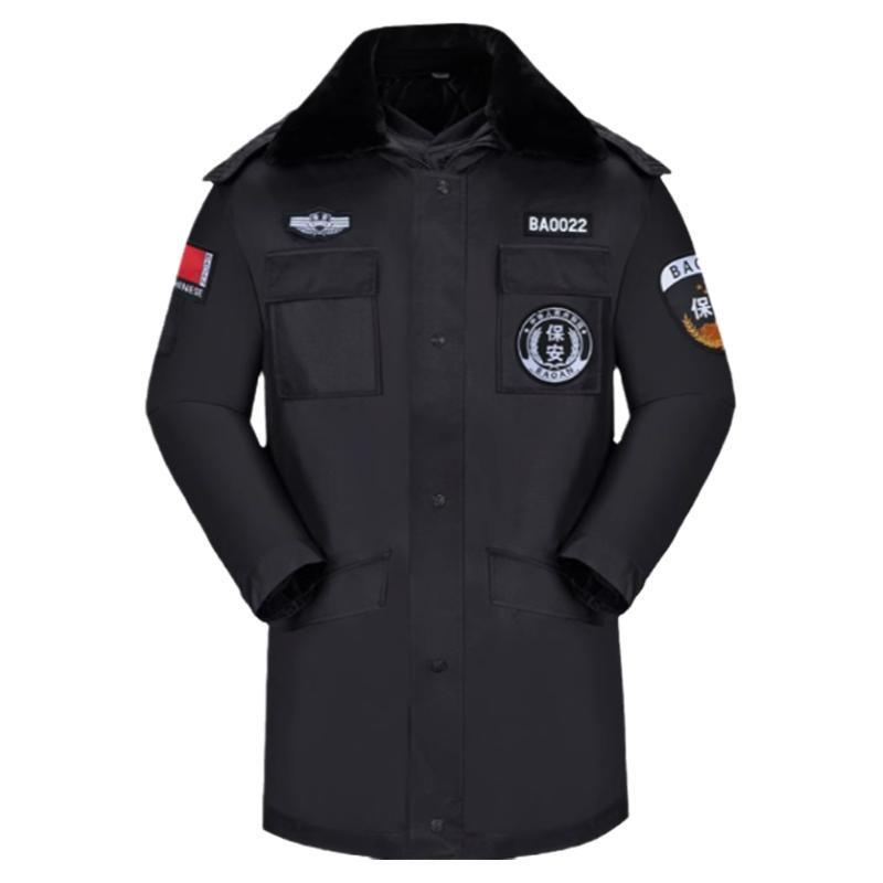 保安棉衣工作服冬装男冬季服装防寒服中长款加厚棉袄作训大衣棉服