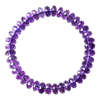 天然紫水晶手串切面算盘珠手链