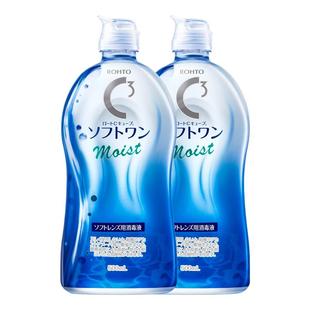 日本进口乐敦清C3隐形眼镜美瞳护理液滋润型抗干涩清洁500ml*2瓶