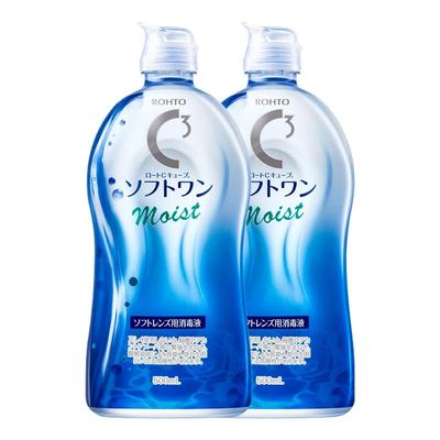 日本进口乐敦清C3隐形眼镜美瞳护理液滋润型抗干涩清洁500ml*2瓶