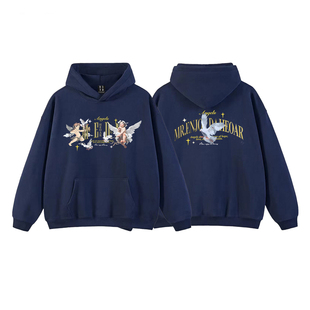 MEDM HEOAR“天使系列”和平鸽连帽卫衣外套男女秋冬情侣潮牌上衣