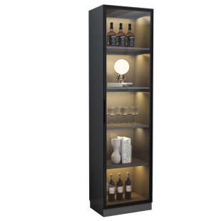 实木玻璃门酒柜客厅2025新款靠墙家用小型展示柜置物架手办储物柜