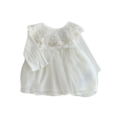 蕾丝网纱连衣裙公主裙甜美女春秋