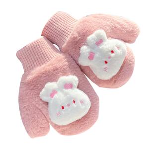 儿童手套保暖冬季宝宝防寒加绒加厚包套男女童可爱柔软全包连指套