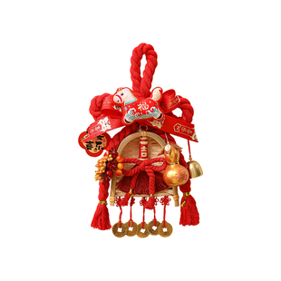 马年2026新年装饰品葫芦扫把挂件过年布置春节福字入户门把手挂饰