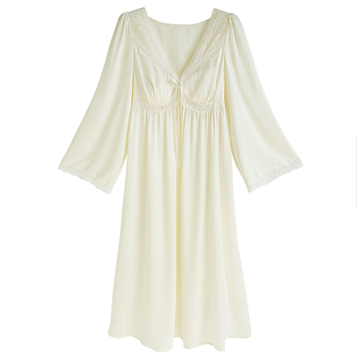 冰丝睡裙女款春秋季长款法式睡衣