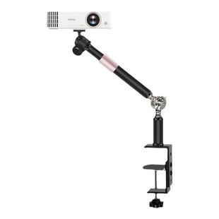 新款投影仪支架免打孔大夹距床头家用360度旋转转动伸缩调节万向折叠微机放置物架伸缩固定升级款桌面支架