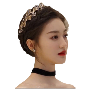 复古典雅头饰手工串珠饰品水晶珍珠皇冠发箍2026新款潮气质高级感