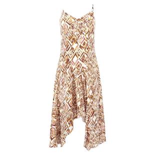 艾诺丝雅诗夏装吊带亚麻V领性感不规则下摆沙滩连衣裙90519030