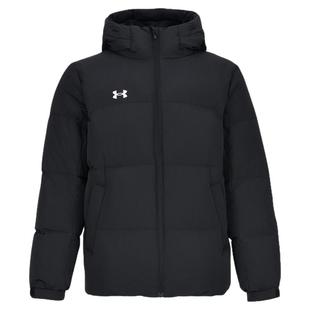 UA安德玛男女羽绒服短款正品25冬季休闲保暖夹克防风连帽情侣外套