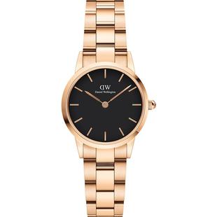DW手表女 ICONIC时髦小精钢彩盘石英表玫瑰金腕表