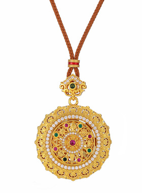 沙金八宝罗盘项链女款2025新款毛衣链配饰高级感轻奢小众送礼物