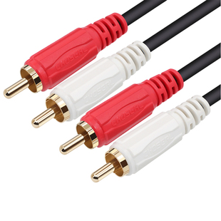 秋叶原音频线双莲花RCA插头二对二DVD机顶盒电视音响箱功放连接线