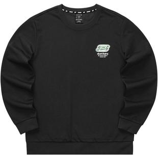 斯凯奇男女款情侣款卫衣加绒白色圆领舒适宽松百搭上衣时尚运动服