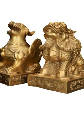 纯铜貔貅公母一对招财皮丘开业
