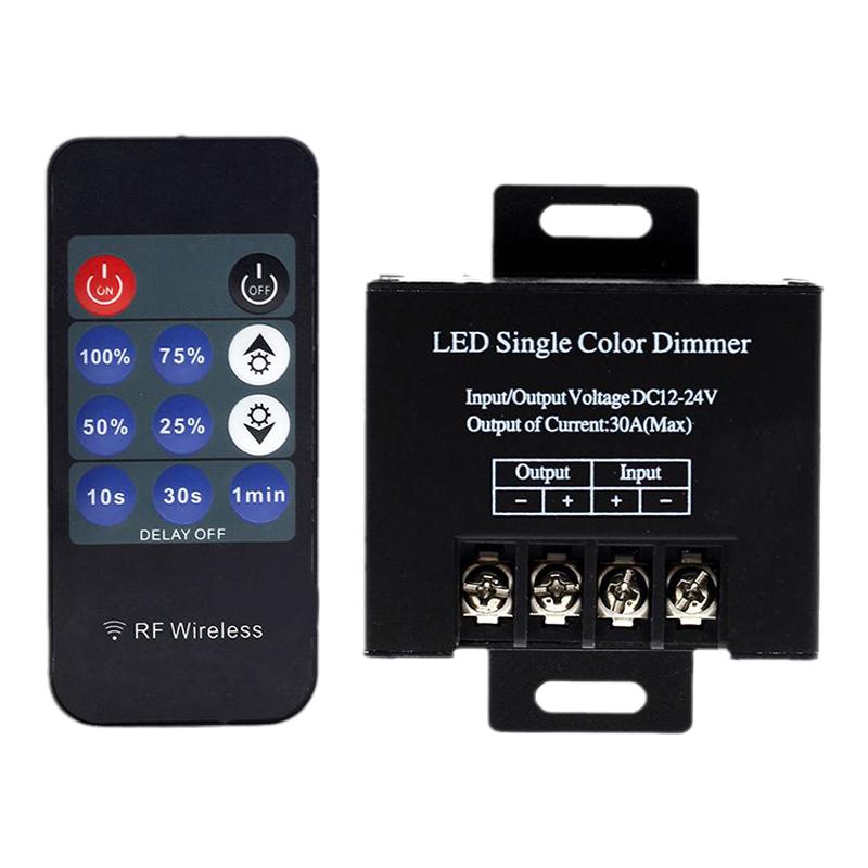 led單色遙控調(diào)光器控制器燈帶調(diào)節(jié)開關(guān)燈箱模組發(fā)光字調(diào)亮度12v24