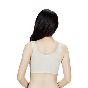 素道天然有机彩棉 美背式纯棉里料内衣无痕吊带式文胸 无钢圈背心