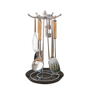 旋转锅铲架台面家用厨房置物架桌面挂勺子铲子支架汤勺厨具收纳架