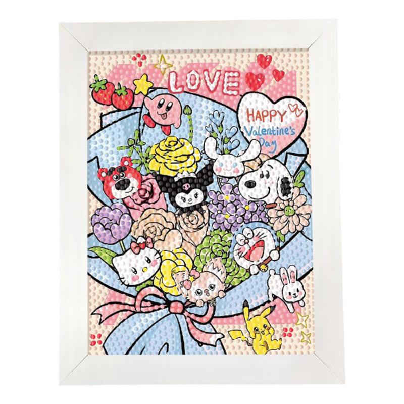 卡通花束钻石画卡通钻石贴画儿童DIY手工材料闺蜜自制礼物摆台
