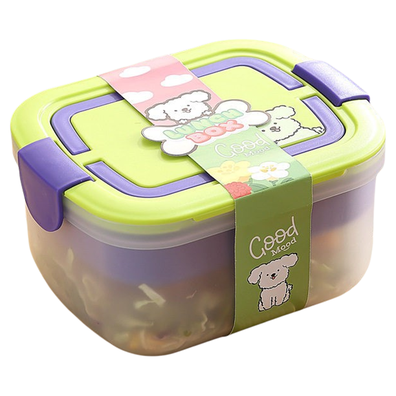 双层便当盒手提水果盒沙拉碗微波炉加热食品级上班族轻食减脂饭盒