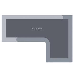 现代简约厨房地垫L形7字形防滑吸水软垫硅藻泥耐脏长条厚垫子定制