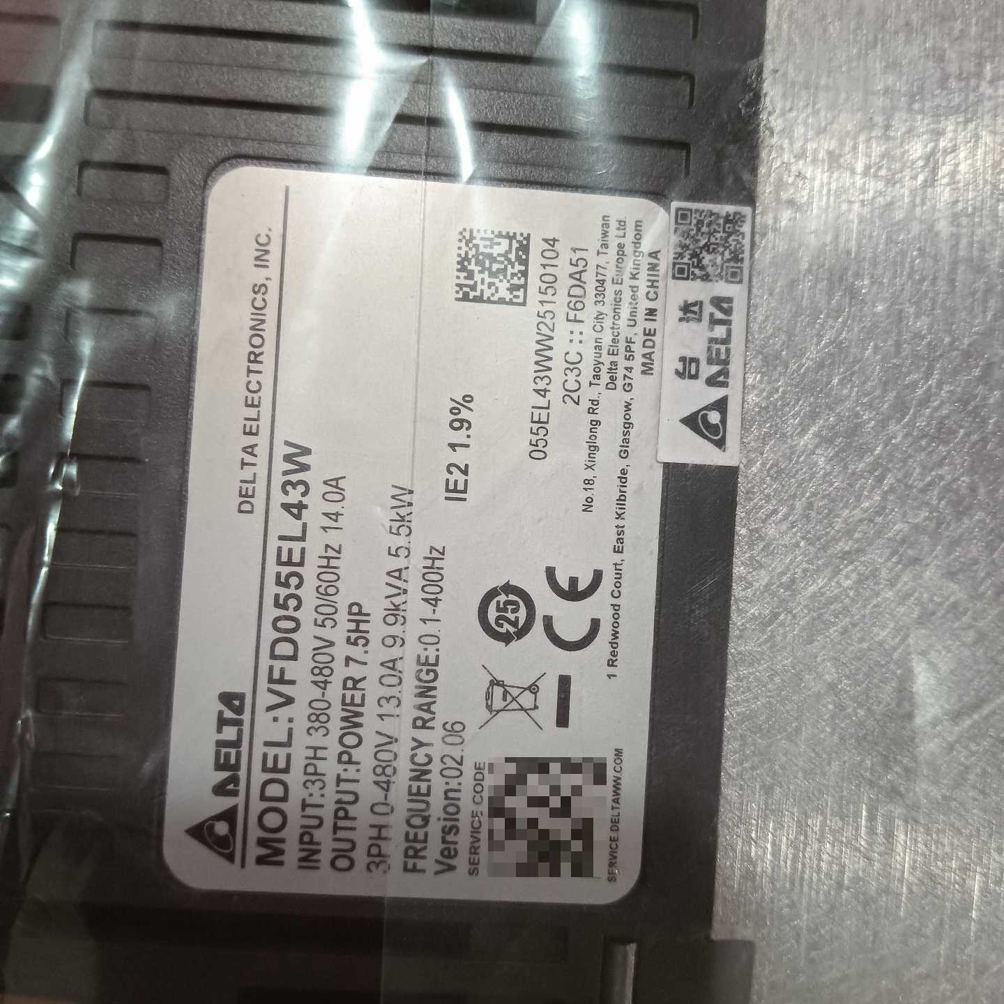 议价5.5KW变频器,VFD055EL43W,年份近20适用