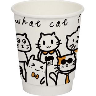 千屿30只一次性杯子纸杯带盖办公室商务会议茶水杯子加厚咖啡杯