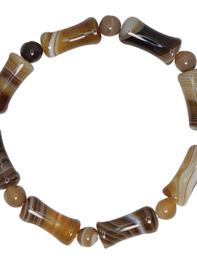 缠丝玛瑙民族风手链天然骨珠手串