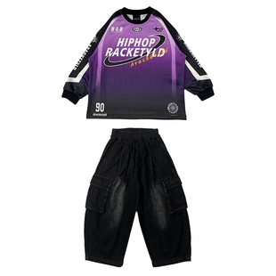 RACKETYLD儿童街舞潮服男童嘻哈风童装炸街帅hiphop街舞女孩套装