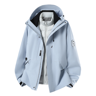 Wassup Wolf户外羽绒服冲锋衣三合一男女冬季加厚外套登山滑雪服