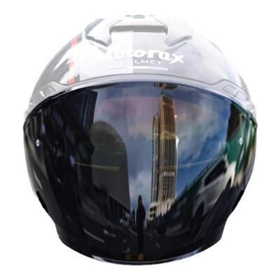 motorax摩雷士s30摩托车半盔风镜配件电镀银骑行装备黑片头盔镜片