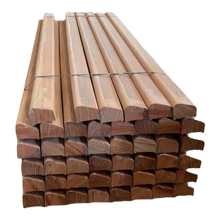 户外菠萝格防腐木扶手实木河道栏杆栈道楼梯异形室外柳桉木条护手