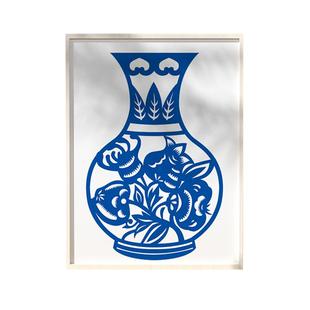 非遗艺术宣纸作品传统文化韵青花剪纸儿童剪纸手工幼儿园材料包中国风底稿图案剪纸套装半成品学生手工diy