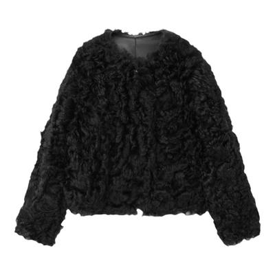 OVV秋冬热卖女装可双面穿着36mm卷毛小圆领皮草外套