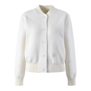 秋冬季TUMA TB全羊毛女款夹克大衣背后彩条短款百搭修身风衣外套