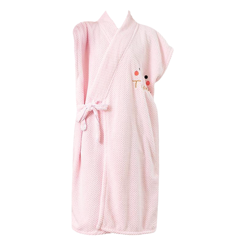 纯色女可穿浴巾家用女浴袍式