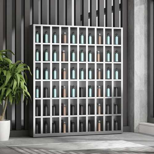 不锈钢水杯柜车间员工多物格储移动柜收纳工厂放置架储物柜水杯