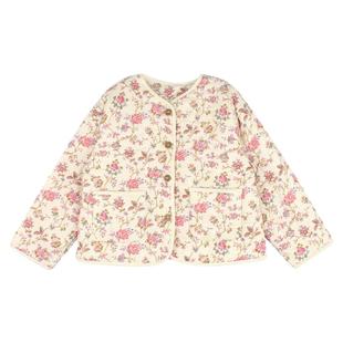 utouto大耳象女童碎花口袋棉服2024冬季新款女宝可爱洋气外套