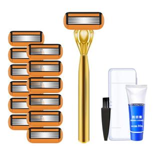 嘉之寇高端手动剃须刀六层刮胡刀男士土豪金刀架防刮伤老式剃刀男