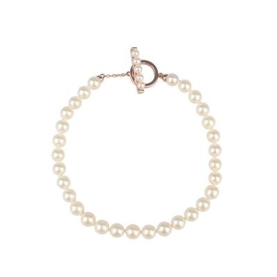 中古9新TASAKI塔思琦Ptite海水珍珠串珠手链750玫瑰金