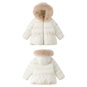 tartineetchocolat法国巧克力童装冬季女童连帽鹅绒羽绒服