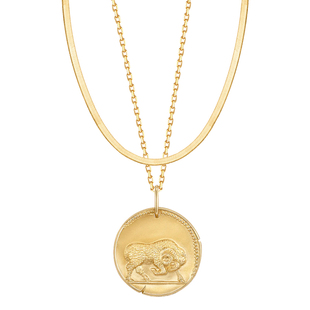 十二星座金币项链女款纯银金钱币轻奢蛇骨链叠戴硬币长款毛衣链