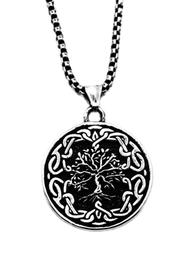男女复古钛钢北欧神话宇宙树项链