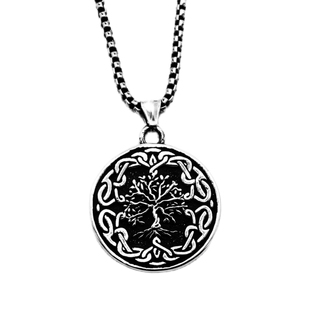 Yggdrasil 北欧神话宇宙树吊坠男女个性钛钢复古维京生命之树项链