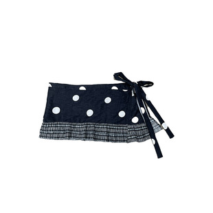 BornToChaos设计感波点屁帘一片式短裙叠穿绑带罩裙外搭拼接裙女