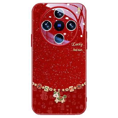 发财马创意玻璃新年红马年手机壳